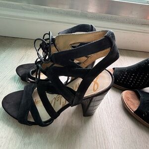 Sam edelman black upper leather sandals 7.5 size
